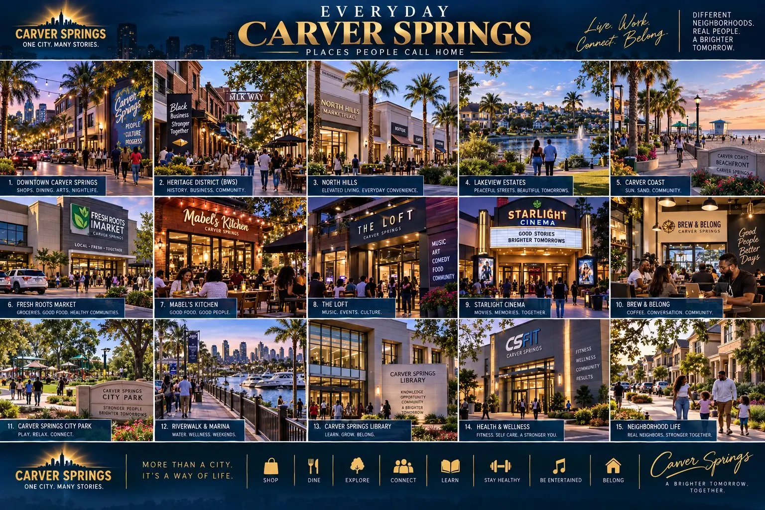 Carver Springs visual guide to city life and businesses